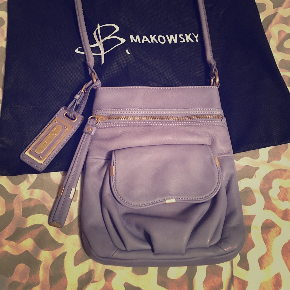 - B Makowsky Glove Leather Lilac cross-body …